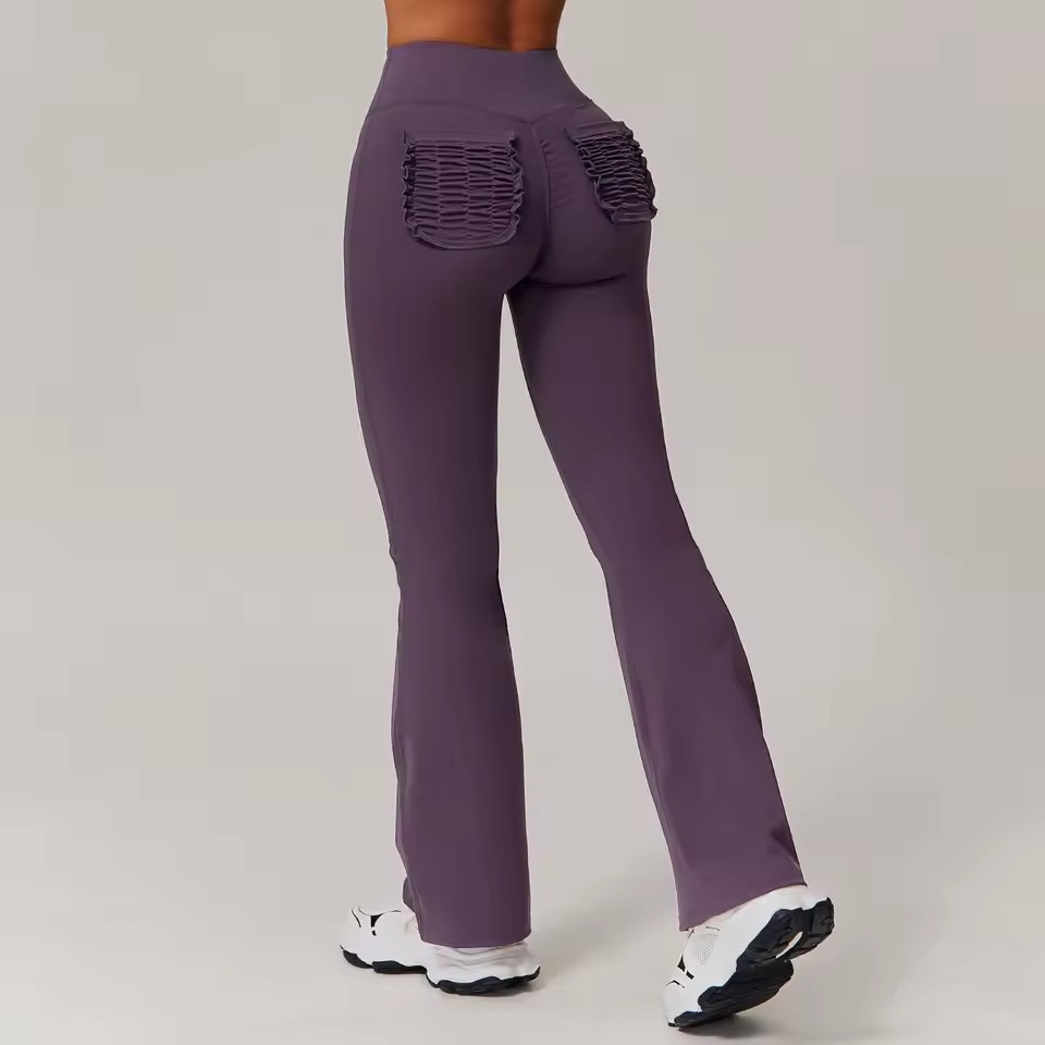 Trendy Bell-bottoms Tights High Waist Wide-leg Flared Pants - Image 5