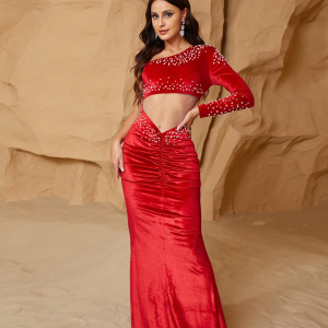 Asymmetric One Shoulder Ruched Cutout Mermaid Evening Dress