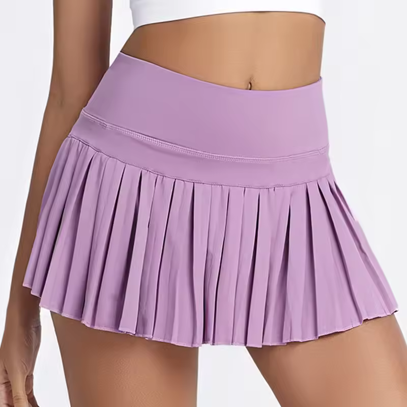 Casual Fitness Gym With Pocket Running Pleated Safe Skirts