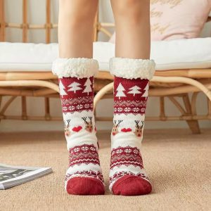 Casual Fuzzy Fluffy Deer Elk Bear Christmas Gift Short Sock