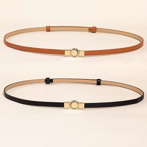 Casual Geometric 2 Piece Combination Set Multicolor Stretch Dress Belt