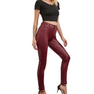 Casual High Waist PU Leather Plus Size Pencil Pants