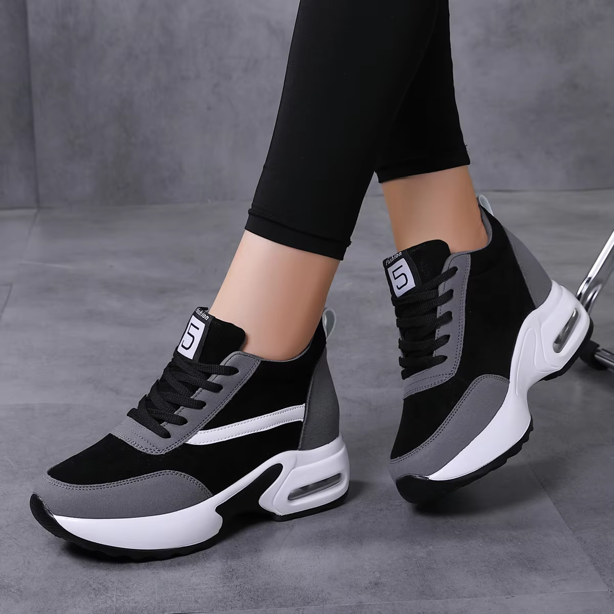 Casual Slope Heel Thick Sole Breathable Height Increasing Sports Shoe