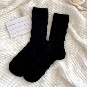 Casual Solid Color Fluffy Home Thick Cute Floor Low Tube Socks