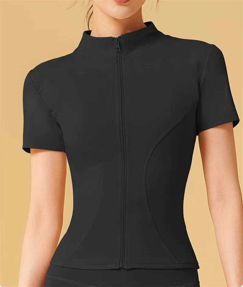 Casual Zip Up Zipper Breathable Yoga Tops