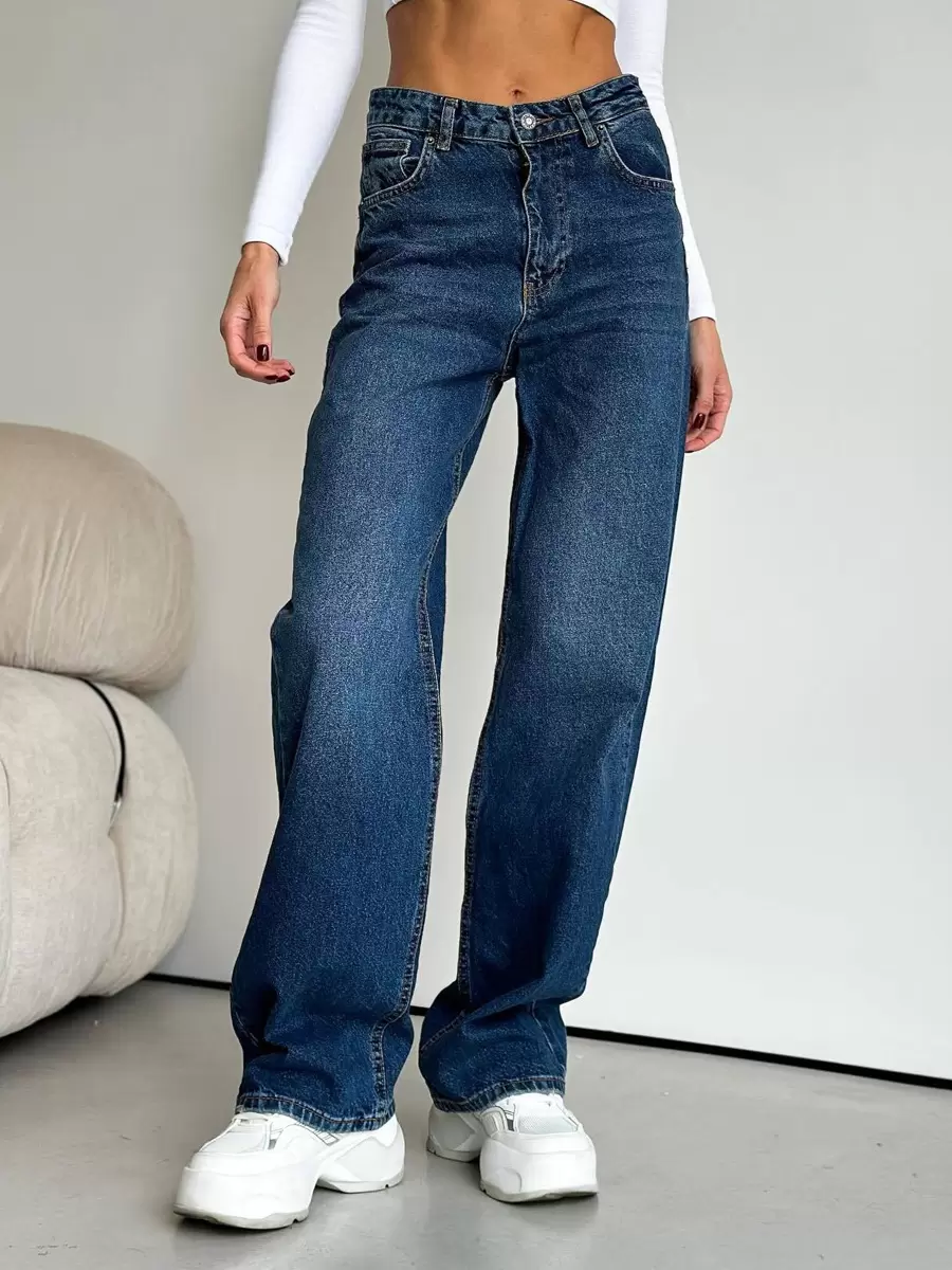 Casual Zipper Fly No Waistline Polyester Street Wear Jeans - Image 3
