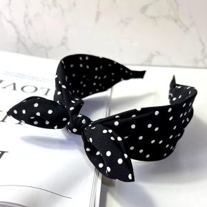 Classic Point Dot Center Bowknot Turban Hair Accessories Headwear