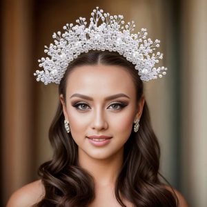 Classic Wedding Pearls Crown Bridal Beaded Hair Accessories Headband