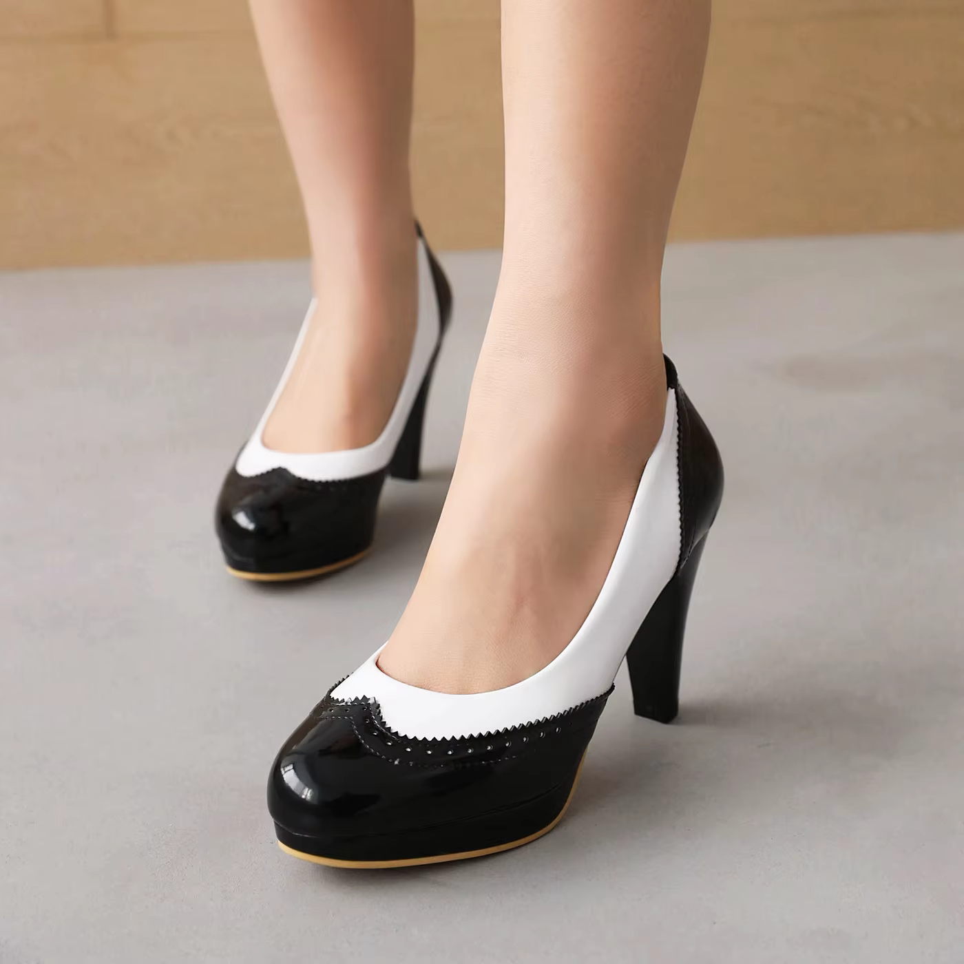 Classics SLIP-ON Round Toe Party wedding Sweet Pumps high heel - Image 12