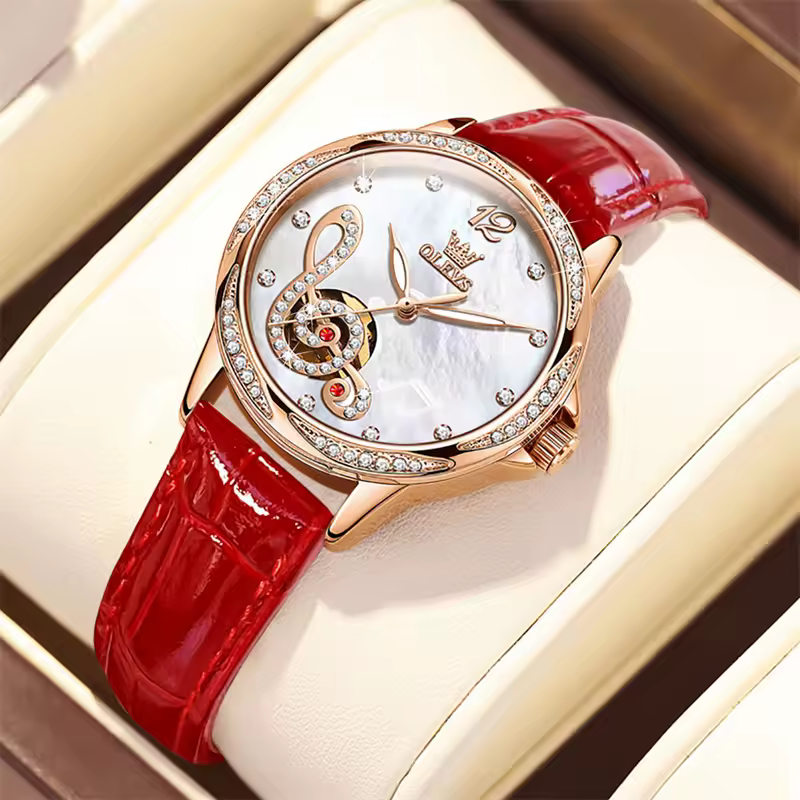 Casual Diamond Musical Note Ceramic Automatic Mechanical Watch - Image 2