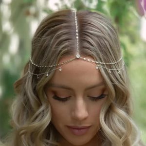 Elegant Headpiece Bling Bridal Forehead Chain Crystal Accessories Jewelry