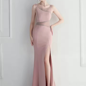 Elegant Luxury Spaghetti Strap Rhinestone Maxi Dress