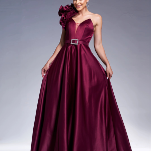 Elegant One Shoulder A Line Evening Wedding Birthday Party Formal Occasion Maxi Dress