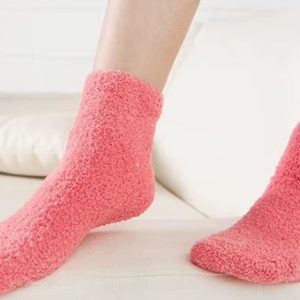 Fluffy Warm Christmas Gift Soft Home Candy Color Velvet Floor Socks