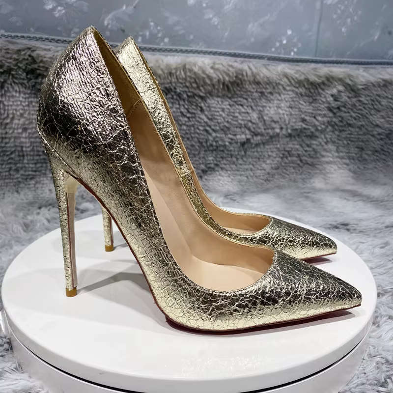 Gorgeous Stiletto Crocodile Effect Pointy Toe High Heel Wedding Party Shoes - Image 4