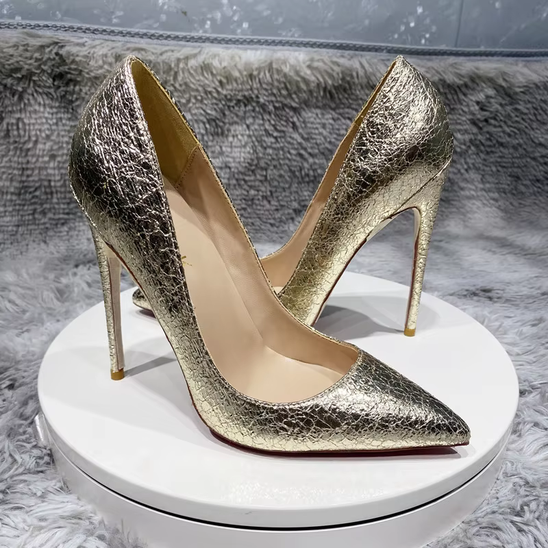 Gorgeous Stiletto Crocodile Effect Pointy Toe High Heel Wedding Party Shoes - Image 2