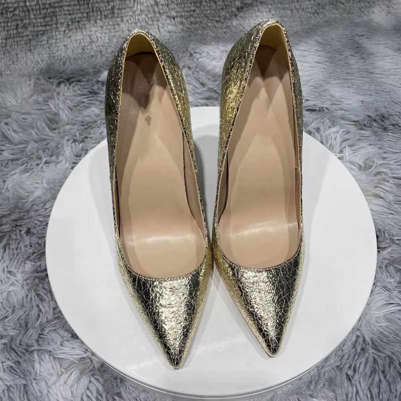 Gorgeous Stiletto Crocodile Effect Pointy Toe High Heel Wedding Party Shoes