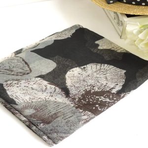 Vintage Long Soft Cotton Voile Print Elegant Party Scarves Shawl