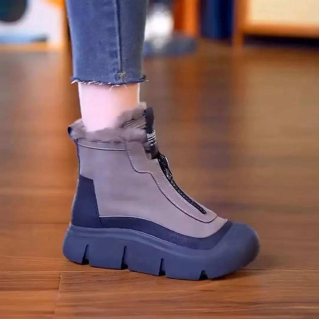 Insulation Plush With anti Slip increased Height Versatile High Top Snow Cotton Shoes - Image 2