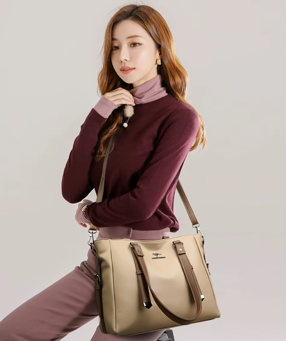 Luxury High Appearance Handbag Two Layer Large Capacity Shopping Bags