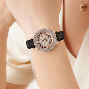 Elegant Luxury Quartz Waterproof Leather Strap Wristwatches