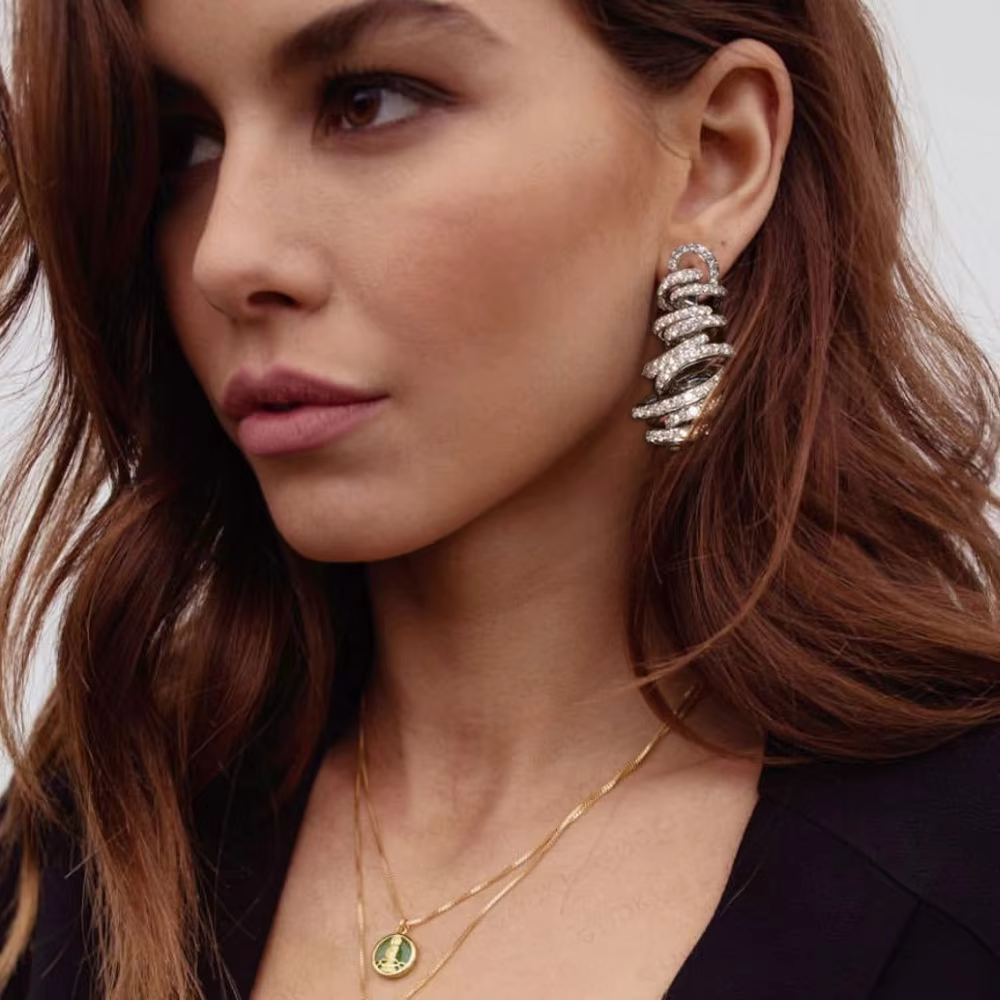 Luxury Tornado Sandstorm Statement Cubic Zircon Wedding Party Earrings