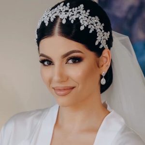 Luxury Zircon Crystal Princess Wedding Headdress Bride Tiaras Crowns Party Prom Headband