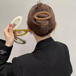 Metal Jelly Ponytail Holder Hairpin Barrettes Hair Claw Clips