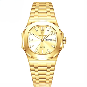 POEDAGAR Luxury Military Square Waterproof Luminous Date Week Stainless Steel Quartz Men's Watches