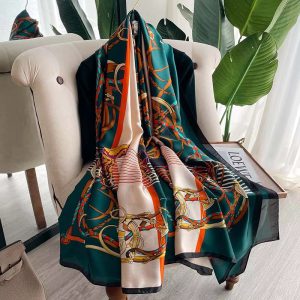 Large Satin Scarf for Women in Trendy Prints