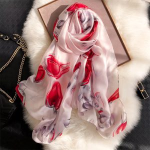 Foulard Pashmina Large Silk Satin Scarf