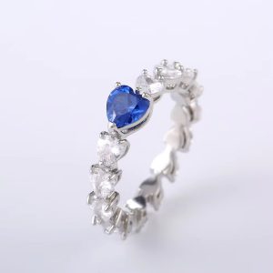 Romantic Heart Promise Dazzling CZ Female Fancy Rings