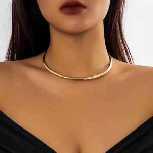Smooth Metal Round Torques Choker Simple Collar Party Jewelry Necklace