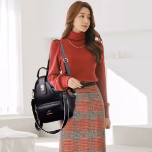 Soft Leather Interior Slot Pocket High Quality Fashionable Backpack