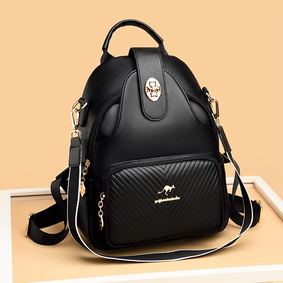 Soft Leather Interior Slot Pocket High Quality Fashionable Backpack - Image 6