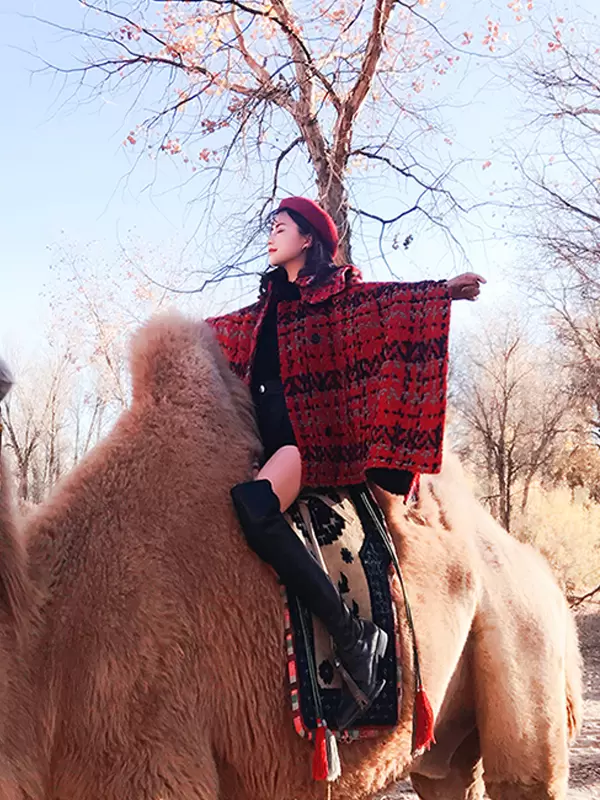 Stand Collar Long Sleeves Buttons Two-Tone Layered Casual Maxi Coat - Image 2