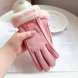 Thick Plush Warm Suede Outdoor Touchscreen Driving Sports Gloves