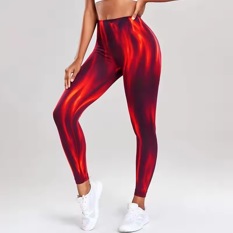Trendy Tie Dye High Waist Yoga Workout Tights Gym Pants