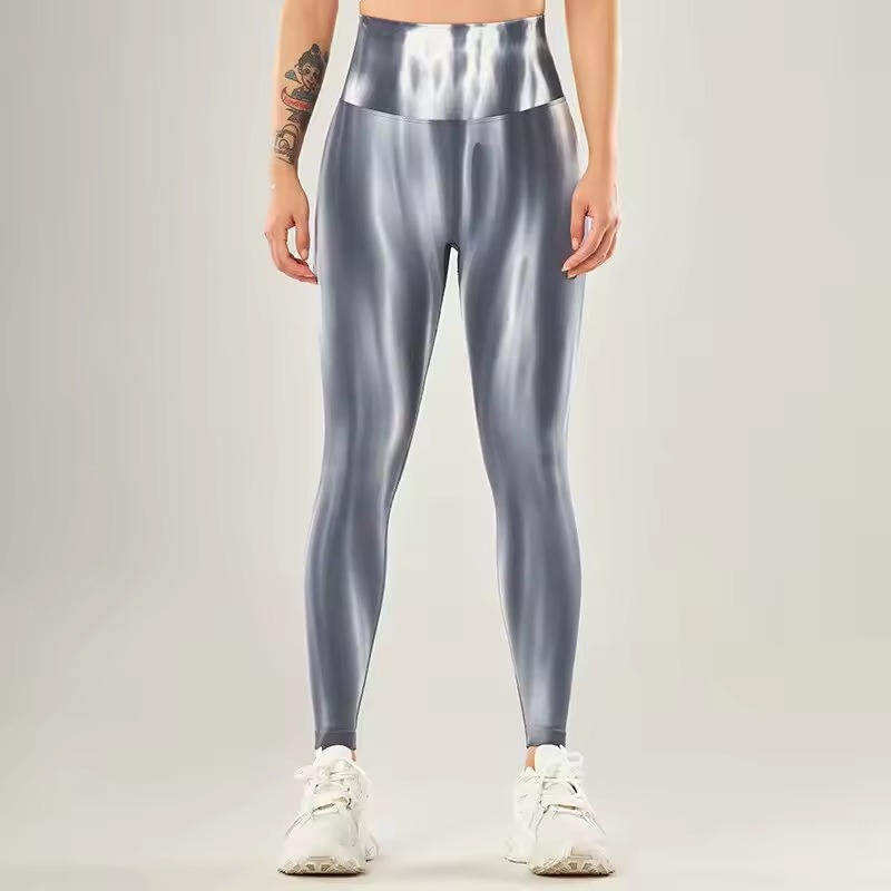 Trendy Tie Dye High Waist Yoga Workout Tights Gym Pants - Image 5