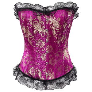 Body Shaper Floral Overbust Satin Corset Top