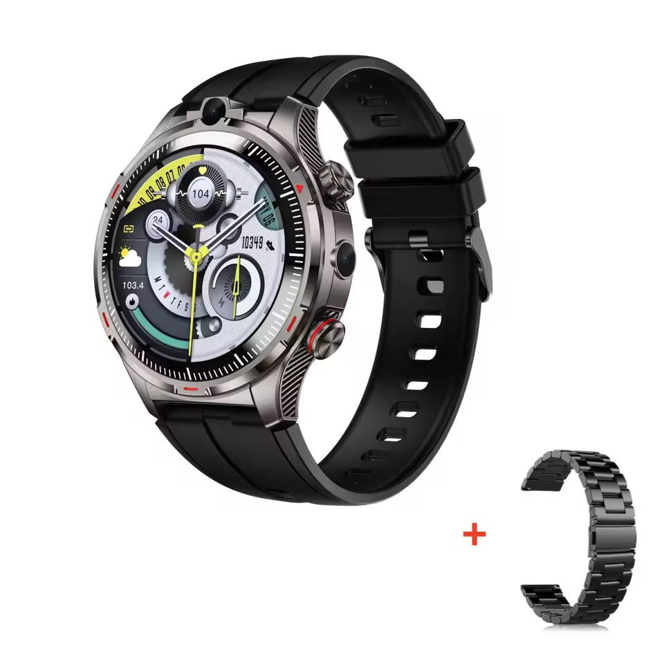 4G Android Smartwatch With Dual Camera Google Play Store GPS position Heart Rate WIFI Function 8+128GB Smart Watch