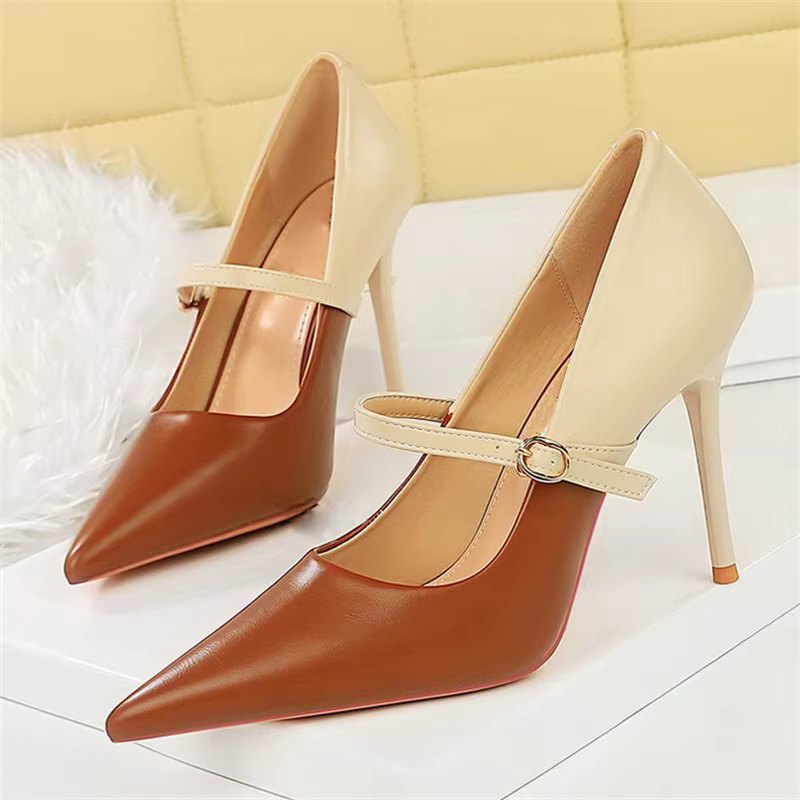 Banquet Hollow Pointed Toe Thin Heels Pumps Party Sandals - Image 5