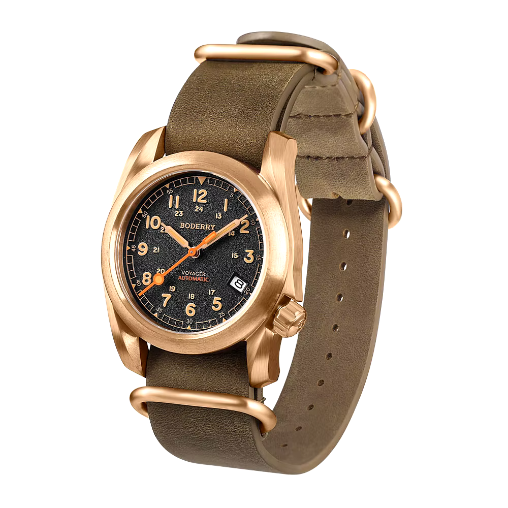 Bronze Case Automatic Mechanical 100M Waterproof Clock Military Mens Wristwatch - Image 8