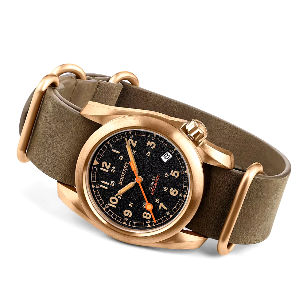 Bronze Case Automatic Mechanical 100M Waterproof Clock Military Mens Wristwatch - Image 10