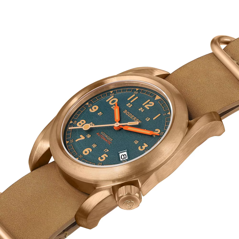 Bronze Case Automatic Mechanical 100M Waterproof Clock Military Mens Wristwatch - Image 6