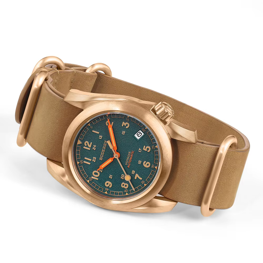 Bronze Case Automatic Mechanical 100M Waterproof Clock Military Mens Wristwatch - Image 7
