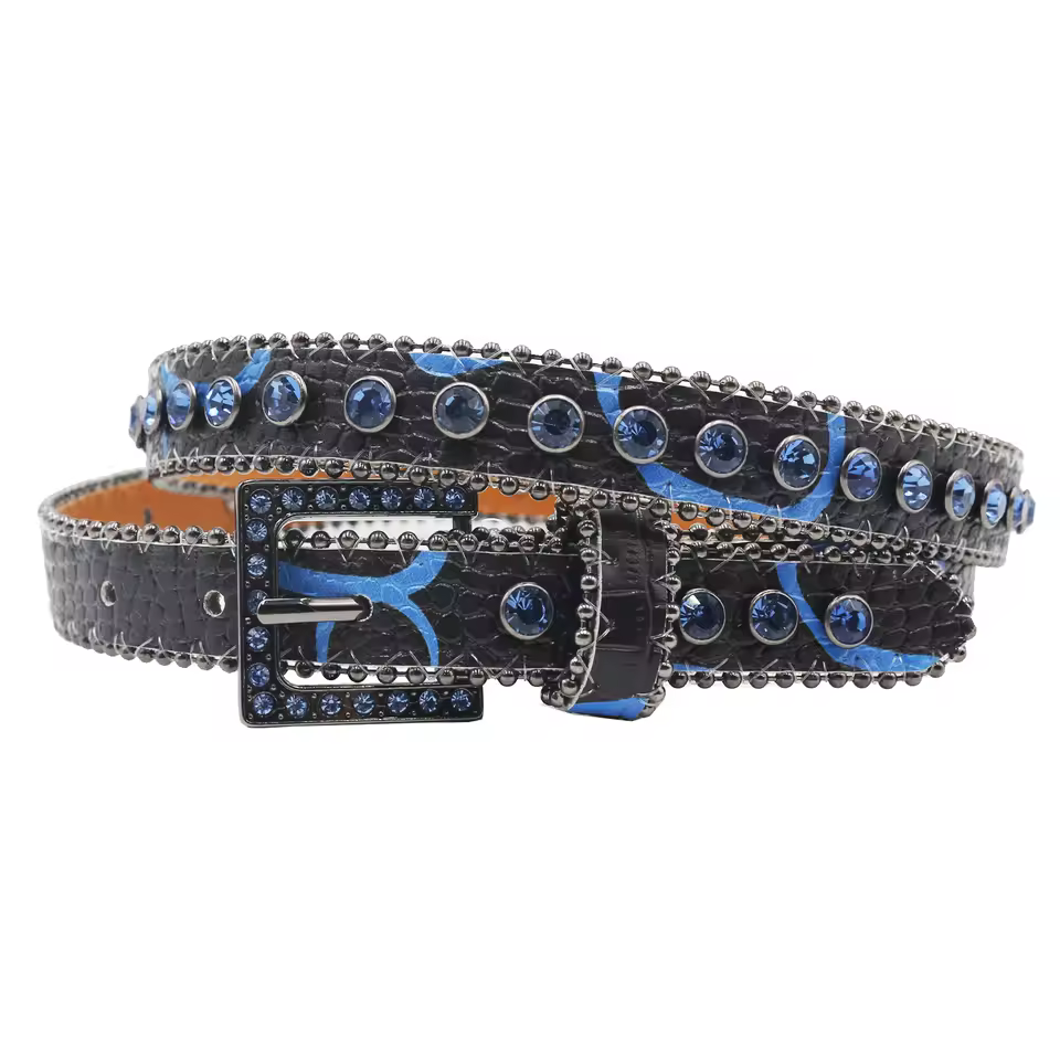 Buckle Rhinestone Shine Square Gothic Punk Waist Belts