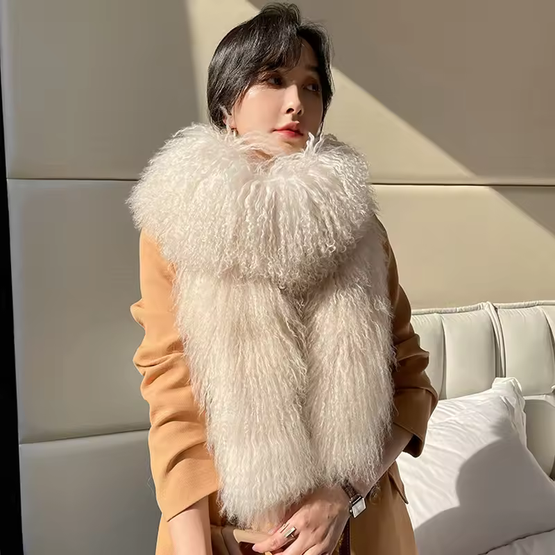 Casual Double-Sided Whole Skin Long Thickened Collar Fur Scarf