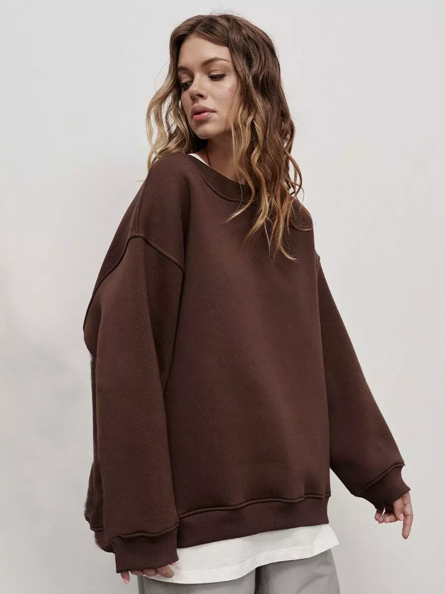 Casual Oversized Crewneck Sweatshirt Top - Image 6