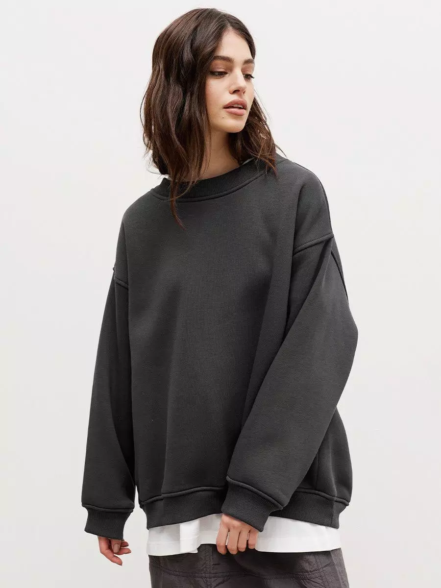 Casual Oversized Crewneck Sweatshirt Top - Image 12